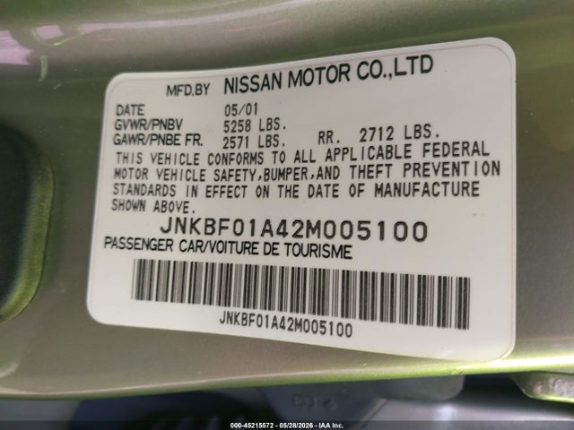 Aukcja sprzedaży 2002 Infiniti Q45 Luxury, vin: JNKBF01A42M005100, numer aukcji: 45215572