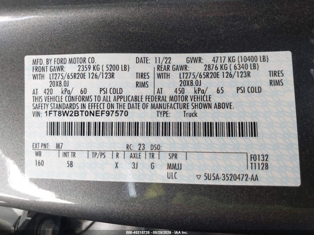 Ford F-250 Lariat 2022 1FT8W2BT0NEF97570 Image 9