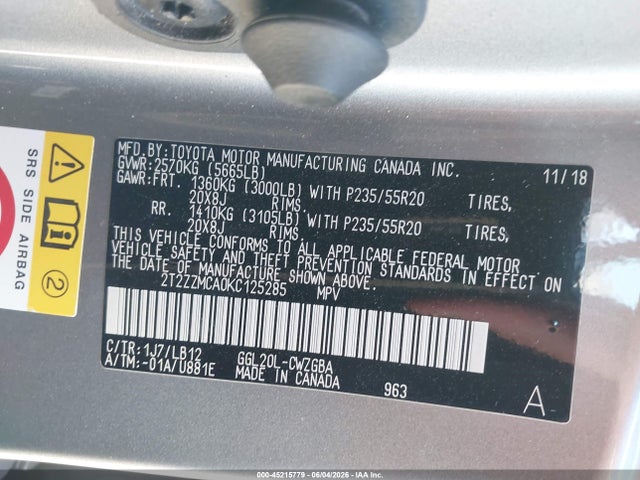 Lexus RX 350 2019 2T2ZZMCA0KC125285 Image 9