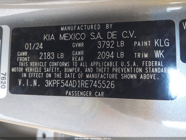 KIA Forte Gt-line 2024 3KPF54AD1RE745526 Image 9