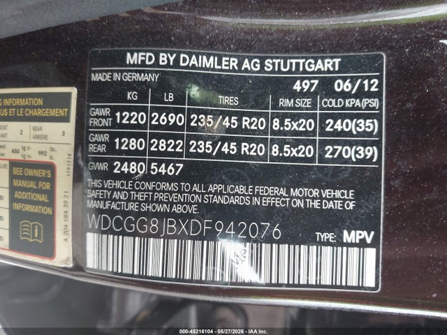 2013 Mercedes-benz Glk 350 4matic მანქანა იყიდება აუქციონზე, vin: WDCGG8JBXDF942076, აუქციონის ნომერი: 45216104