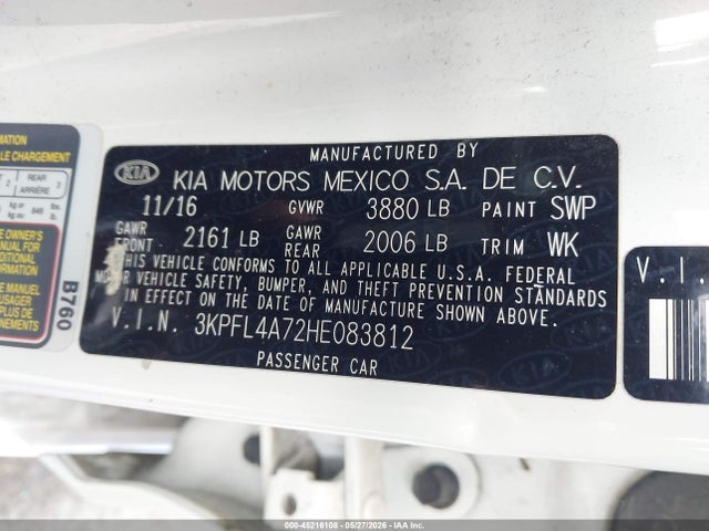 KIA FORTE LX 2017 3KPFL4A72HE083812 Image 9