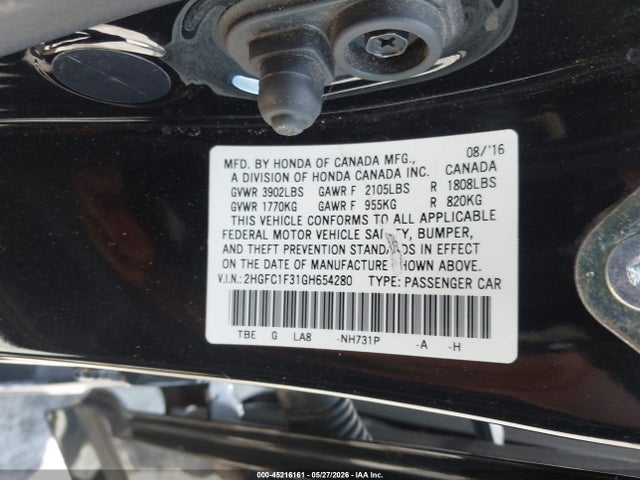 Honda Civic Ex-t 2016 2HGFC1F31GH654280 Image 9