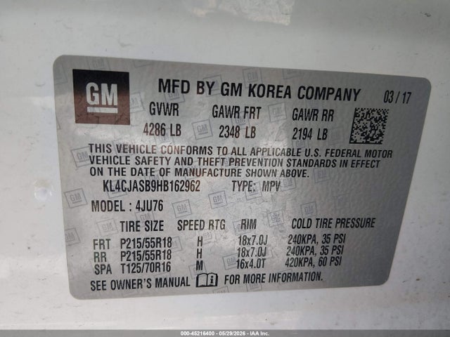 KL4CJASB9HB162962 Buick Encore Preferred