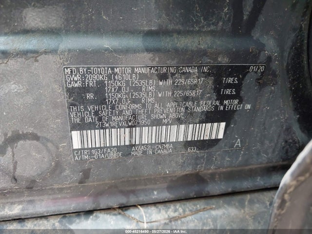 Продажа на аукционе авто 2020 Toyota Rav4 Xle, vin: 2T3W1RFVXLW071950, номер лота: 45216490