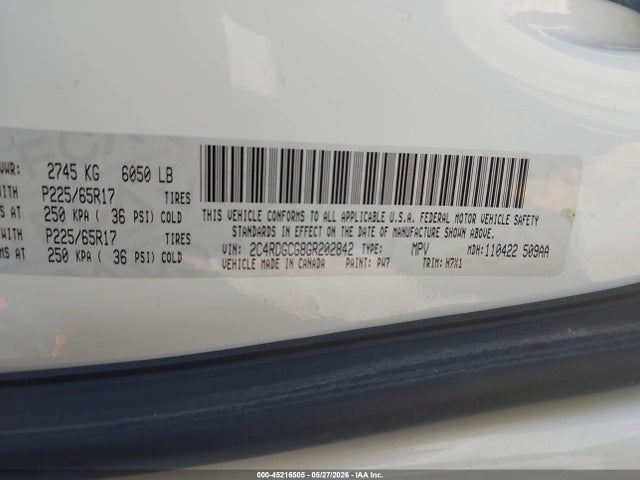 Продаж на аукціоні авто 2016 Dodge Grand Caravan Sxt, vin: 2C4RDGCG8GR202842, номер лоту: 45216505