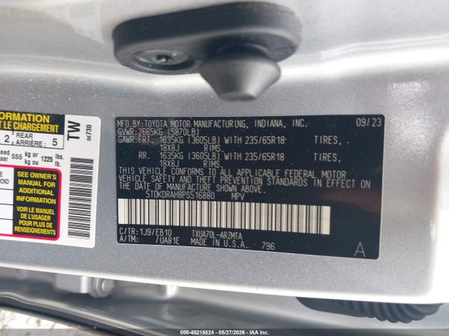 Продажа на аукционе авто 2023 Toyota Highlander Xle, vin: 5TDKDRAH8PS516880, номер лота: 45216524