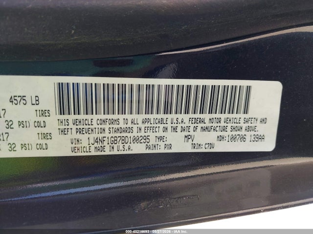 45216693 :رقم المزاد ، 1J4NF1GB7BD100295 vin ، 2011 Jeep Patriot Sport مزاد بيع