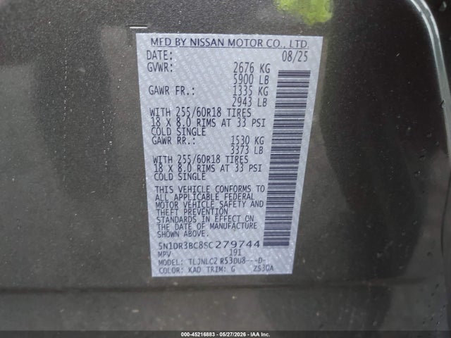 Nissan Pathfinder Sv 4wd 2025 5N1DR3BC8SC279744 Image 9