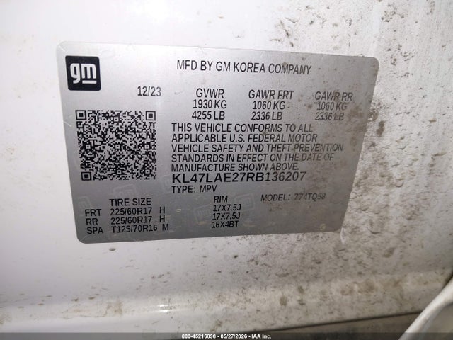 45216898 :رقم المزاد ، KL47LAE27RB136207 vin ، 2024 Buick Envista Preferred Fwd مزاد بيع