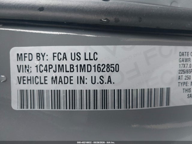 Продаж на аукціоні авто 2021 Jeep Cherokee Latitude Plus 4x4, vin: 1C4PJMLB1MD162850, номер лоту: 45216932