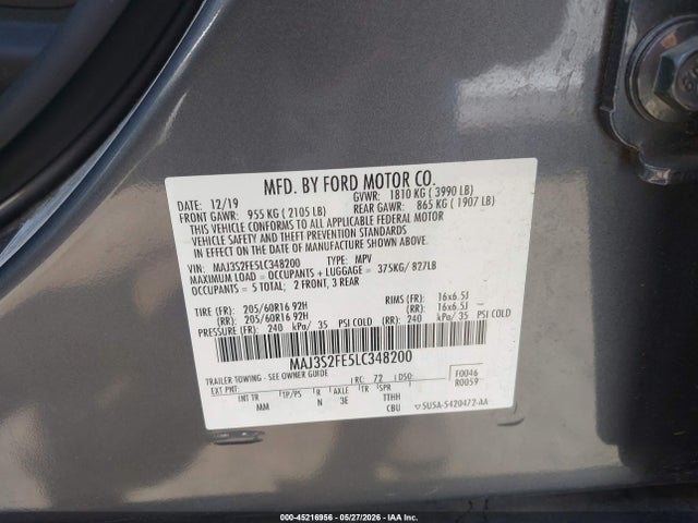 Ford ECOSPORT S 2020 MAJ3S2FE5LC348200 Image 9
