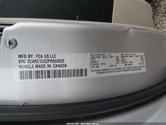 Aukcja sprzedaży 2023 Chrysler Voyager Lx, vin: 2C4RC1CG2PR550023, numer aukcji: 45217007