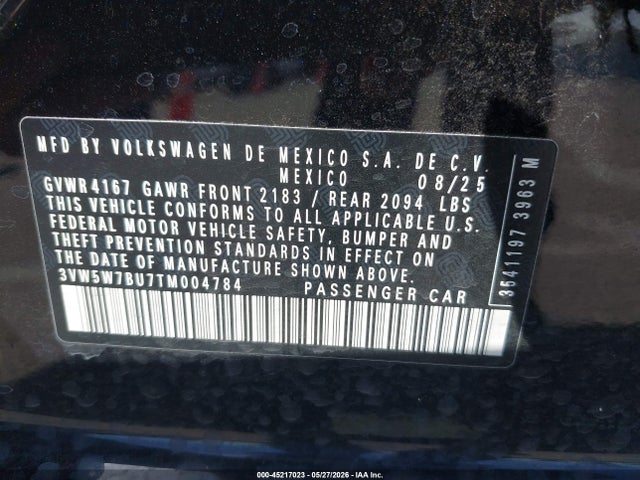 3VW5W7BU7TM004784 Volkswagen JETTA S