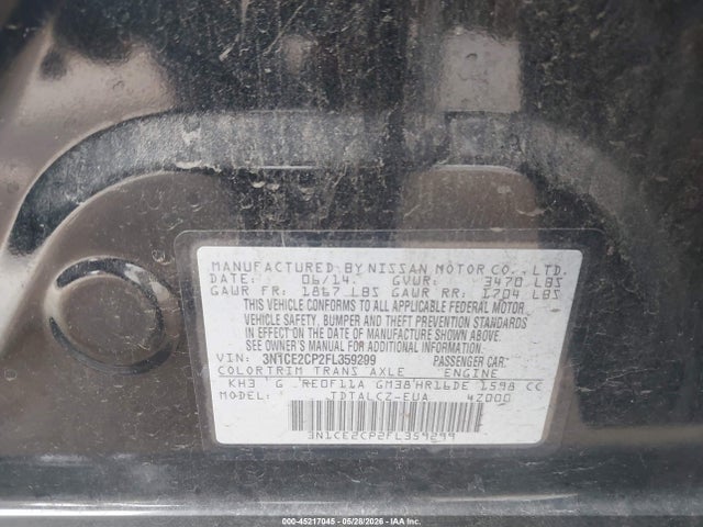 Nissan Versa Note S Plus 2015 3N1CE2CP2FL359299 Image 9