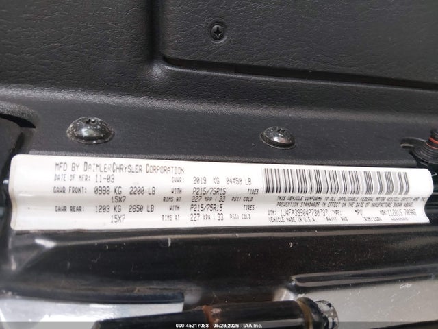 2004 Jeep Wrangler X მანქანა იყიდება აუქციონზე, vin: 1J4FA39S04P730737, აუქციონის ნომერი: 45217088
