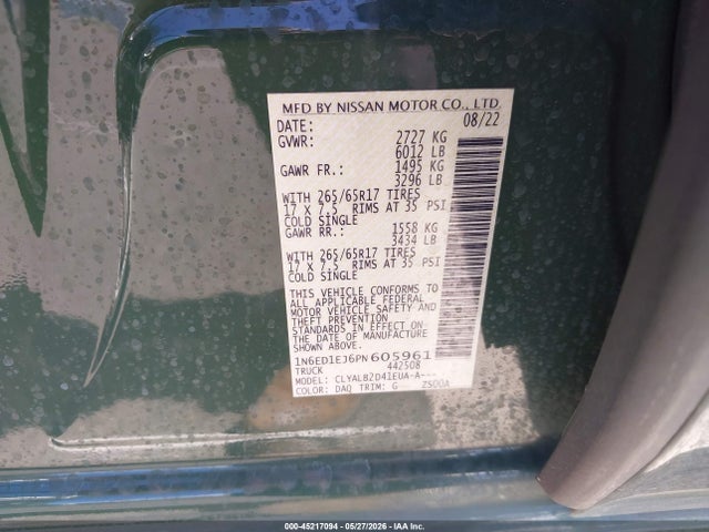 Nissan Frontier 2023 1N6ED1EJ6PN605961 Image 9