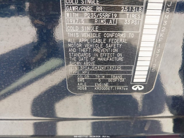 Infiniti Qx50 Luxe 2019 3PCAJ5M32KF137125 Image 9