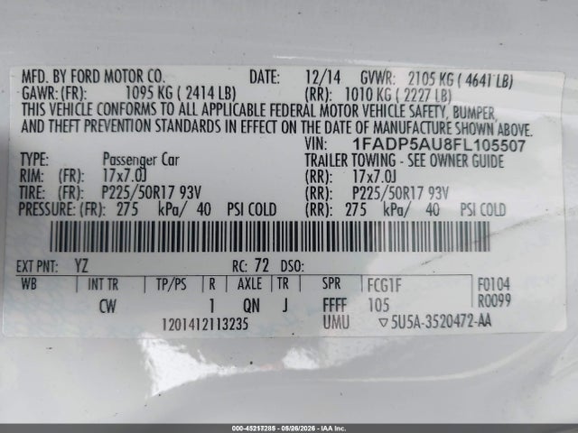 Ford C-max Hybrid Se 2015 1FADP5AU8FL105507 Image 9