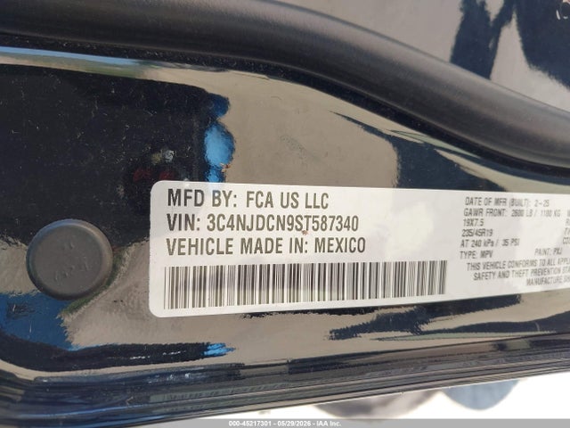 Продаж на аукціоні авто 2025 Jeep Compass Limited 4x4, vin: 3C4NJDCN9ST587340, номер лоту: 45217301