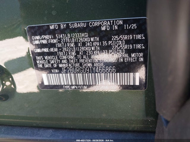 Subaru Outback Limited Xt 2026 JF2BURGD9TY466866 Image 9