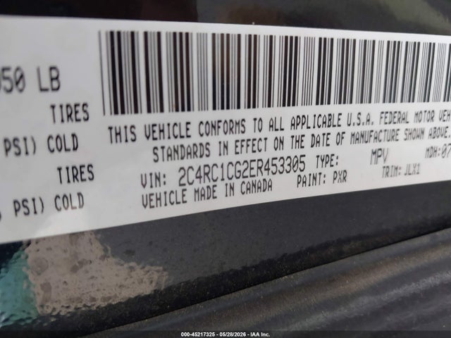 Продаж на аукціоні авто 2014 Chrysler Town & Country Touring-l 30th Anniversary, vin: 2C4RC1CG2ER453305, номер лоту: 45217325