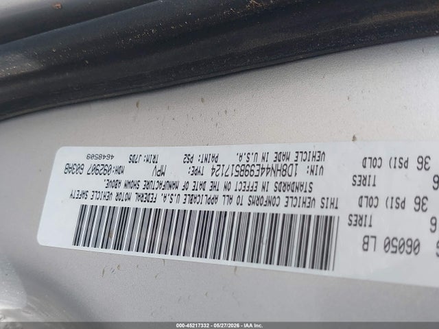2009 Dodge Grand Caravan Se მანქანა იყიდება აუქციონზე, vin: 1D8HN44E99B517124, აუქციონის ნომერი: 45217332