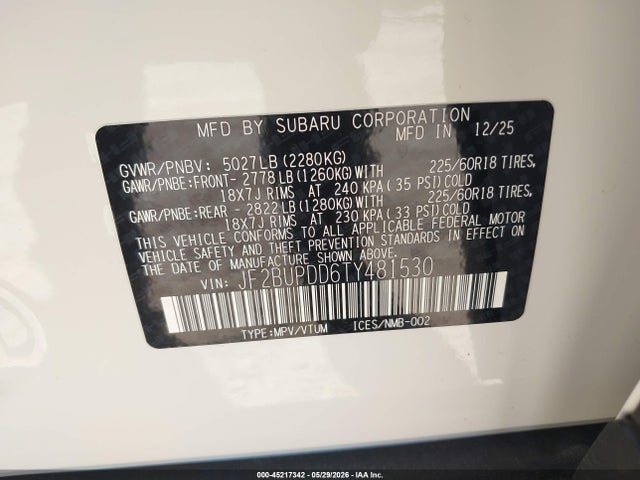 Subaru Outback Limited 2026 JF2BUPDD6TY481530 Image 9