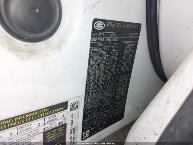 SALYB2EX8KA785257 Land Rover Range Rover Velar P250 S
