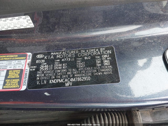 Продажа на аукционе авто 2021 Kia Sportage Lx, vin: KNDPMCAC4M7862910, номер лота: 45217548