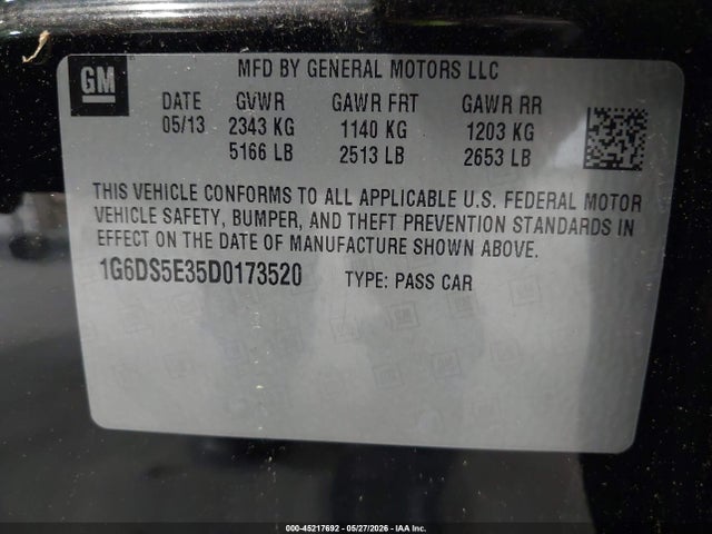 Aukcja sprzedaży 2013 Cadillac Cts Premium, vin: 1G6DS5E35D0173520, numer aukcji: 45217692