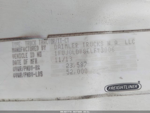 Aukcja sprzedaży 2014 Freightliner Cascadia 125, vin: 1FUJGLDV8ELFY3006, numer aukcji: 45217719