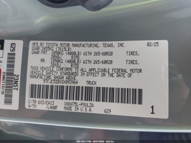 5TFJC5DBXSX093964 Toyota Tundra Hybrid Limited Crewmax 6.4&#039; Bed
