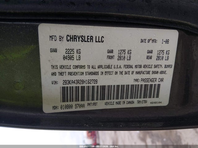 Продажа на аукционе авто 2008 Dodge Charger, vin: 2B3KA43R28H162728, номер лота: 45217789