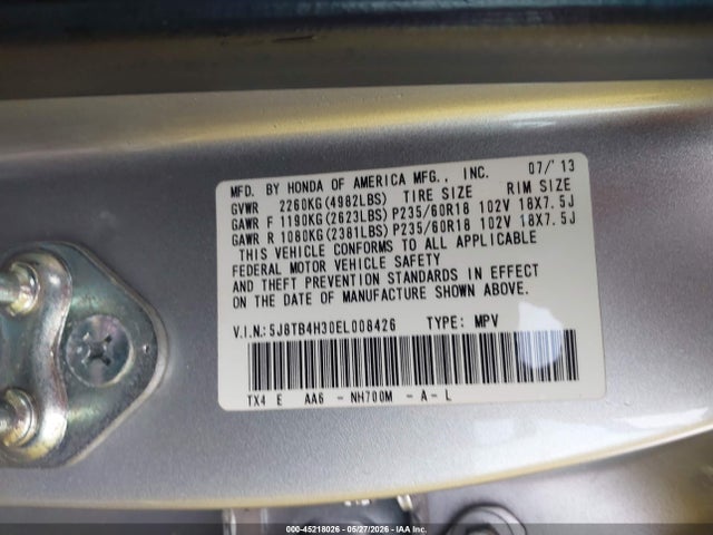 Продажа на аукционе авто 2014 Acura Rdx, vin: 5J8TB4H30EL008426, номер лота: 45218026