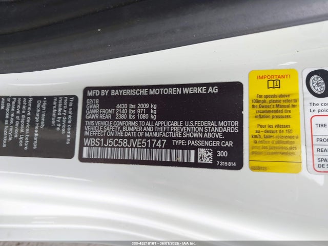 BMW M2 2018 WBS1J5C58JVE51747 Image 9