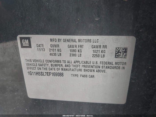 Chevrolet Malibu 1lz 2014 1G11H5SL7EF169088 Image 9