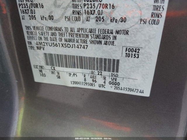 Aukcja sprzedaży 2005 Mercury Mariner Luxury/premier, vin: 4M2YU561X5DJ14747, numer aukcji: 45218156