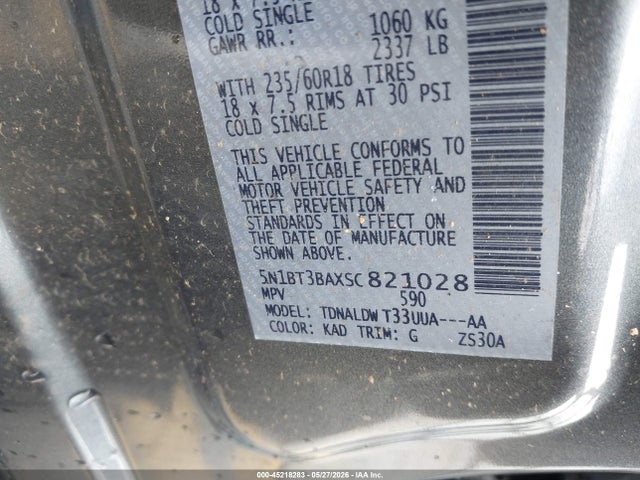 Продаж на аукціоні авто 2025 Nissan Rogue Sv Fwd, vin: 5N1BT3BAXSC821028, номер лоту: 45218283