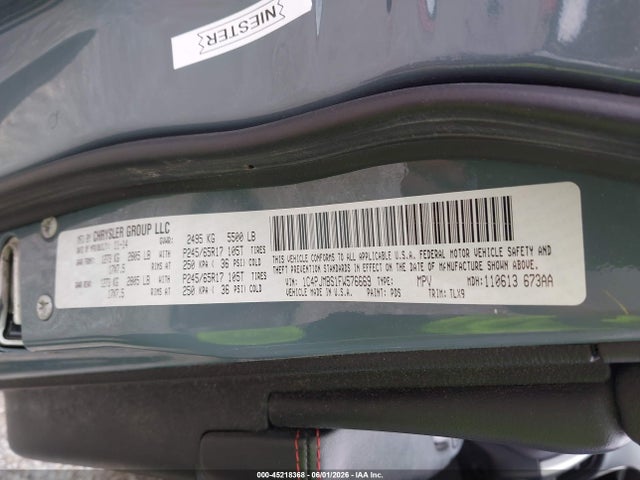 45218368 :رقم المزاد ، 1C4PJMBS1FW576669 vin ، 2015 Jeep Cherokee Trailhawk مزاد بيع