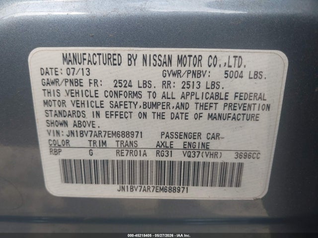 Infiniti Q50 Premium 2014 JN1BV7AR7EM688971 Image 9