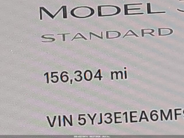 Aukcja sprzedaży 2021 Tesla Model 3 Standard Range Plus Rear-wheel Drive, vin: 5YJ3E1EA6MF940056, numer aukcji: 45218414