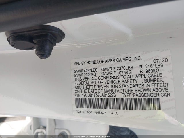 Aukcja sprzedaży 2020 Acura Tlx Tech Package, vin: 19UUB1F59LA015276, numer aukcji: 45218432