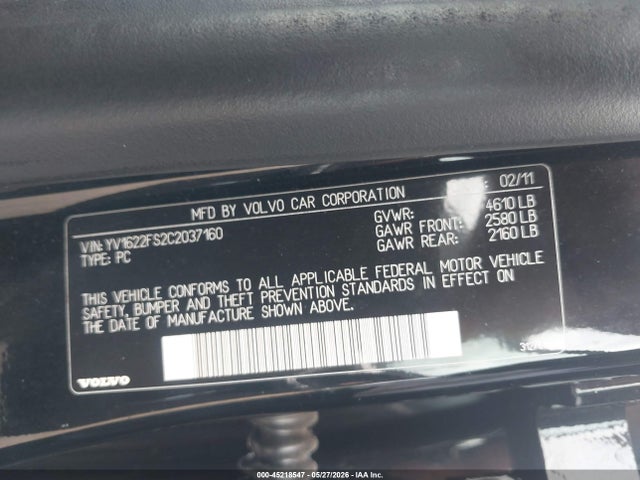 Продаж на аукціоні авто 2012 Volvo S60 T5, vin: YV1622FS2C2037160, номер лоту: 45218547