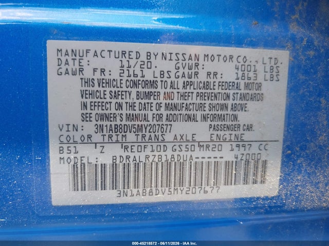 Aukcja sprzedaży 2021 Nissan Sentra Sr Xtronic Cvt, vin: 3N1AB8DV5MY207677, numer aukcji: 45218572