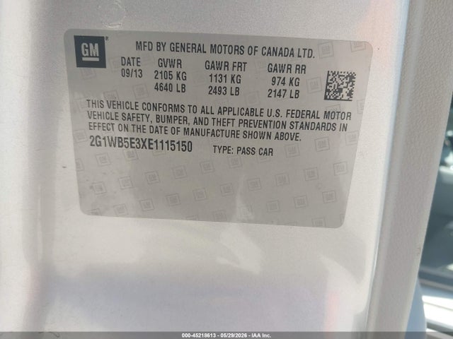 Aukcja sprzedaży 2014 Chevrolet Impala Limited Lt, vin: 2G1WB5E3XE1115150, numer aukcji: 45218613
