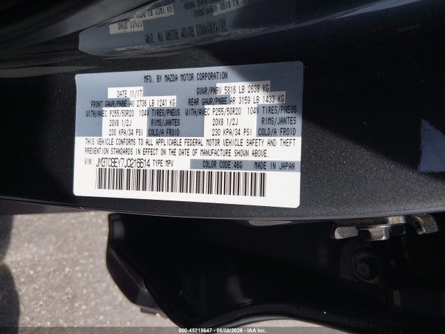Aukcja sprzedaży 2018 Mazda Cx-9 Signature, vin: JM3TCBEY7J0216614, numer aukcji: 45218647