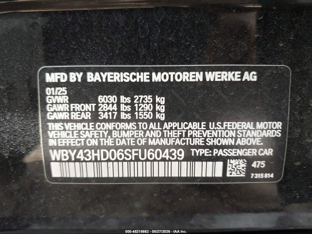 WBY43HD06SFU60439 BMW I4 Gran Coupe Xdrive40