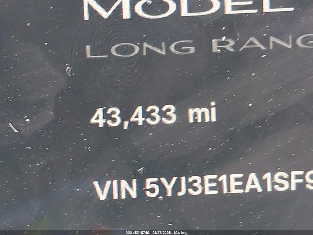 Продажа на аукционе авто 2025 Tesla Model 3 Long Range Rear-wheel Drive/standard Rear-wheel Drive, vin: 5YJ3E1EA1SF922111, номер лота: 45218740
