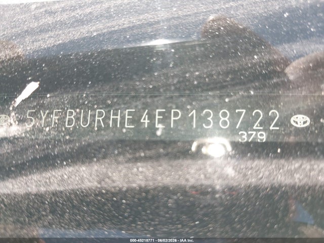 Aukcja sprzedaży 2014 Toyota Corolla Le, vin: 5YFBURHE4EP138722, numer aukcji: 45218771
